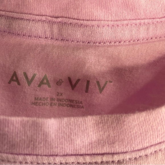 Ava & Viv 2X Graphic Tee with Motivational Text - Picture 3 of 3